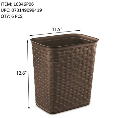 STERILITE 13L WEAVE WASTEBASKET ESPRESSO