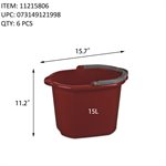 STERILITE 15L DUAL SPOUT PAIL RED