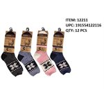 1PR THERMAL WOOL SOCKS WITH SNOWFLAKE ASST.