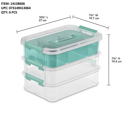 STERILITE STACK & CARRY 3 LAYER HANDLE BOX & TRAY