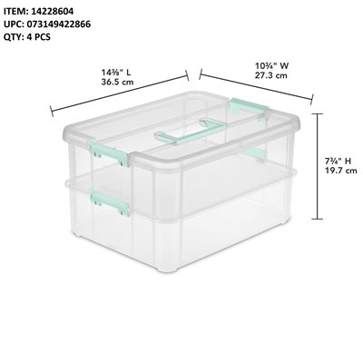 STERILITE STACK & CARRY 2 LAYER HANDLE BOX