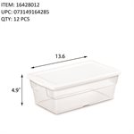 STERILITE 5.7L STORAGE BOX CLEAR WHITE