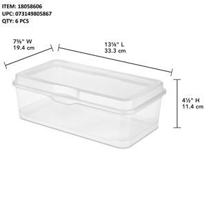 STERILITE LARGE FLIP TOP BOX CLEAR