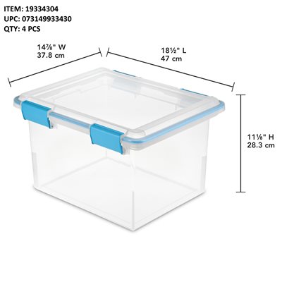 STERLITE STACKABLE FILING BOX 30L AQUA MARINE BLUE