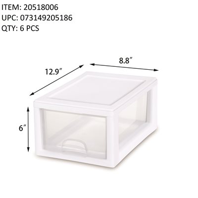 STERILITE 5.7L STACKING DRAWER WHITE