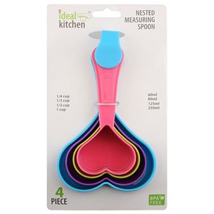 IDEAL KITCHEN MEASURING SPOON NESTED 4PK HEART