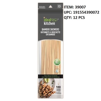 BAMBOO SKEWERS 100PCS 12IN