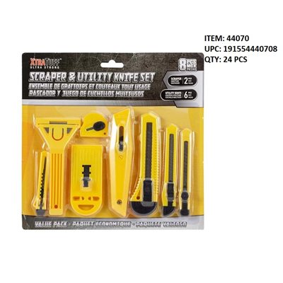 XTRA TUFF SCRAPER AND UTILITY SET 8PCS