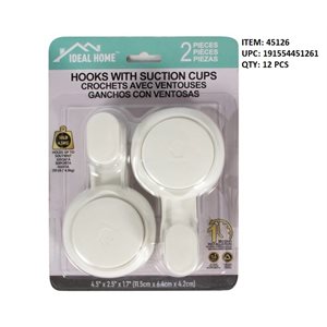HOOKS WITH SUCTION CUPS 2PCS