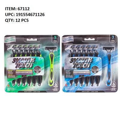 7PK MENS SMOOTH TOUCH CARDED RAZOR