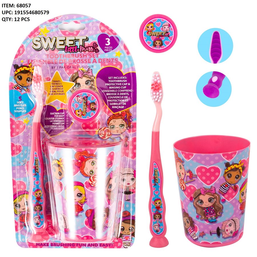 KIDS SWEET MISSY TOOTHBRUSH 3PCS WITH CUP