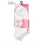 LADIES 3PR PINK RIBBON NO SHOW SOCK WHITE