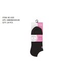 LADIES 3PR PINK RIBBON NO SHOW SOCK BLACK