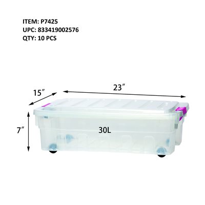 SMALL UNDERBED STORAGE BOX CLEAR
